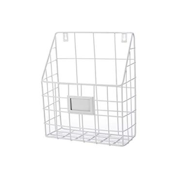 Imagem de KIZQYN Estante de ferro para pendurar na parede estante sala de estar quarto de estudo cozinha cesta de armazenamento criativa prateleiras de jornal simples estante (cor: ouro, tamanho: latão)