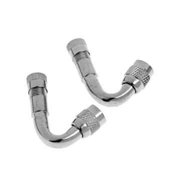 Imagem de Homyl 2 peças de extensão de válvula de pneu de latão cromado adaptadores extensores de 45/90/135 graus para carro, caminhão, trailer, trailer, trailer, veículo - 45 graus