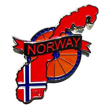 Imagem de Imã Noruega – Imã Mapa Noruega Bandeira Cidades Símbolos - Mapa Mundi Magnético - Imã Geladeira Noruega