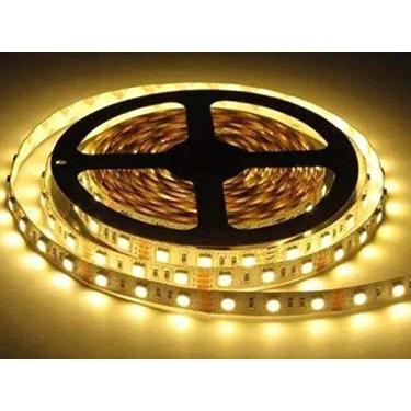 Imagem de Fita Super Led 5mt 5050 Branco Quente 24w 12v 300 Leds + Fonte