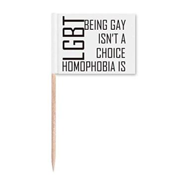 Imagem de LGBT Bandeira de arco-íris Escolha ou Não Bandeiras de palito de dentes, Topo de decoração de festa