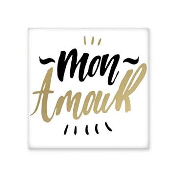 Imagem de Pedra de parede Mon Amour My Love, azulejo de cerâmica brilhante para banheiro e cozinha