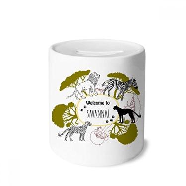 Imagem de DIYthinker African Welcom à Savanna Pinto Caixa de Dinheiro de Leopardo Animais Silvestres Caixa de Moedas de Cerâmica Presente de Porquinho