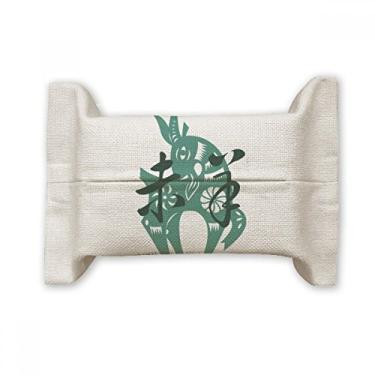 Imagem de Ano Novo de Ovelhas Animal do Zodíaco da China Suporte de capa de papel de tecido de algodão saco de linho