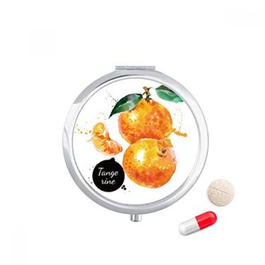 Imagem de Tangerine Fruit Tasty Healthy Watercolor Pill Case Pocket Medicine Storage Box Dispenser Recipiente