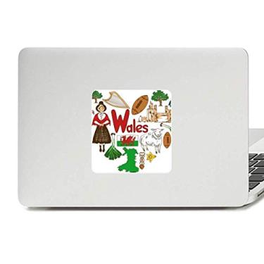 Imagem de Wales Love Heart UK Landscap Adesivo de vinil com bandeira nacional Paster Laptop Decoração PC