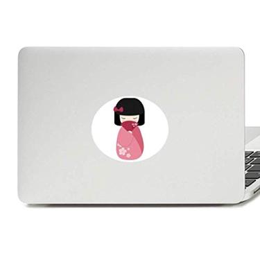 Imagem de Adesivo de notebook com emblema de vinil Sakura Japão Pink Kimono Fan