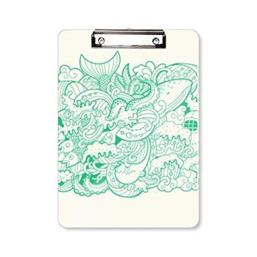 Imagem de Prancheta Sea Wave Fish Shark Clipboard pasta, bloco de escrita A4