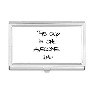 Imagem de Awesome Dad Porta-cartões de visita com citação do festival dos pais