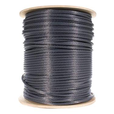 Imagem de Paracord Planet Corda de nylon trançado com núcleo de arame galvanizado – Alta resistência à tração – Linha de – Use para mastros, veleiros, guinchos, polias (prata – 9,5 cm, 30,5 cm)