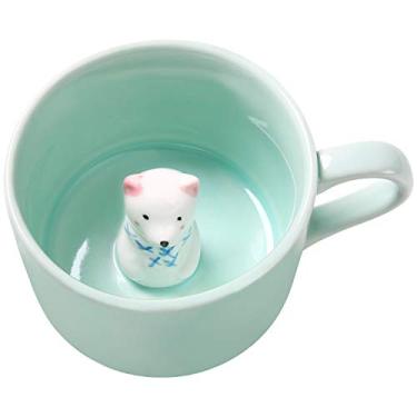 Imagem de Lemon Park Caneca de café 3D surpresa animal dentro de 227 g com urso polar, copo de cerâmica feito à mão com desenho fofo de desenho animado, surpresa de aniversário de Natal para amigos, familiares