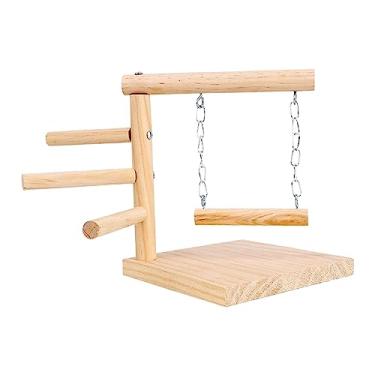 Imagem de Bothyi Pet Parrot Playstand Bird Playground Cockatiel Mastigar Training Durable Bird Stand Parrot Play Stand para Conures Lorikeet Lovebird, Madeira Bruta