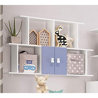 Imagem de Nicho De Parede Infantil Colméia Alladin 770 Branco Azul Bona Vita