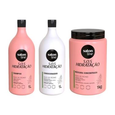 Imagem de Salon Line, S.O.S Hidratação, Kit Hidratação Turbinada, Produtos Não Veganos - Para Cabelos Lisos, Ondulados, Cacheados e Crespos, 1 kg e 1 L