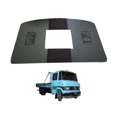Imagem de FORRO TETO CAMINHAO MB 608 708 COM BOLSA PRETO - PVC VELUDO