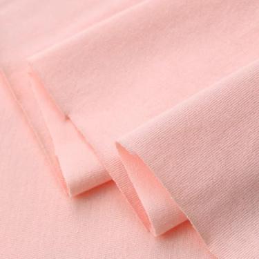 Imagem de Verão algodão malha tecido liso roupas bebê BJD camiseta manga curta moletom fino (5 rosa carne, 2 jardas pré-cortado)