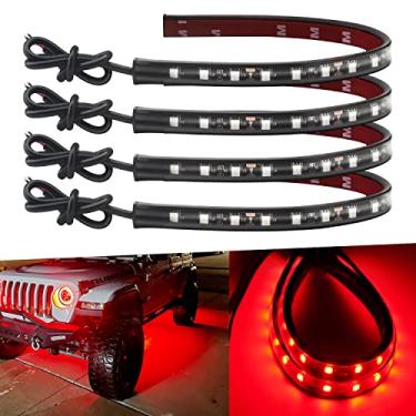 Imagem de Keiurot Tiras de LED para carro 32 cm Tiras de luz LED à prova d'água para carros, motocicletas, carrinho de golfe, interior e exterior, barco marinho, tira de LED vermelha 12 V 5050 18SMD, pacote com