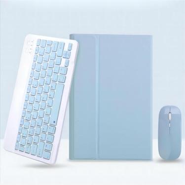 Imagem de Magnetic Protective Keyboard Cover for Samsung Galaxy Tab A8 A7 A9 Plus 11" S7 S8 S9 FE 11in S7 S7 12.4in Tablet Flip Case (Céu azul + teclado + mouse, S7 Plus/S7 FE/S8 Plus 12.4‘’)