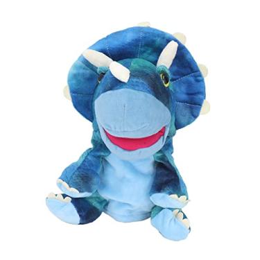 Imagem de Fantoche de Mão Fofo, Fantoche de Mão Recheado Animal de Educação Infantil para Crianças para Contar Histórias (Azul 25cm)