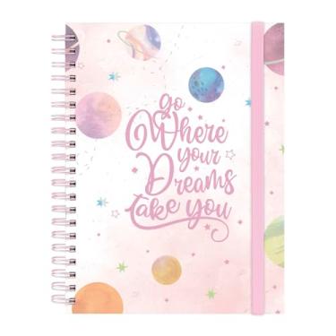 Imagem de Caderno Universitário Plus Cosmos Where Dreams Rosa 10 Matérias