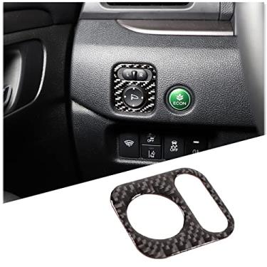 Imagem de Moldura do interruptor de ajuste do espelho retrovisor para Honda Pilot 2016-2022/Ridgeline 2017-2023/Passport 2019-2023, adesivo protetor de capa de consoles centrais de fibra de carbono, adesivo, acessórios internos