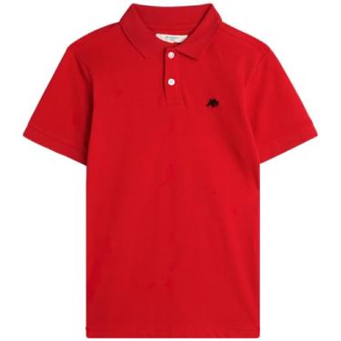 Imagem de AEROPOSTALE Camisa polo para meninos - Camisa polo piqué de manga curta de ajuste clássico - Camisa de golfe elástica confortável para meninos (8-16), Vermelho, 7