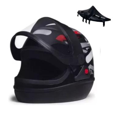 Imagem de Capacete San Marino Automático Grafic Preto Com Narigueira