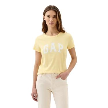 Imagem de GAP Camiseta feminina com logotipo clássico, Havana, amarelo, XXG