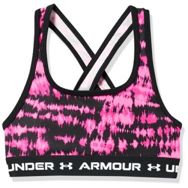 Imagem de Under Armour Sutiã esportivo médio estampado nas costas cruzadas para meninas