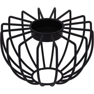 Imagem de CASTIÇAL METAL 10x17x17cm PRETO DECORATIVO PORTA VELA