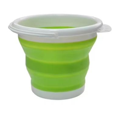 Imagem de Balde de Plástico 10L Retrátil Dobrável Colorido com Alça (Verde)