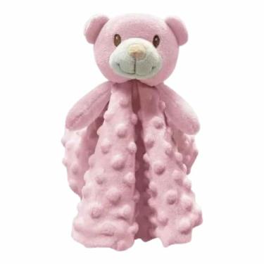 Imagem de Naninha Bebê Pelúcia Recém Nascido Dormir Tecido Bichinho Macio Animal Toque Suave Qualidade (Urso Rosa)