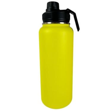 Imagem de Garrafa Térmica Água Inox 1000ML Academia Squeeze Carro LM-P1600-AM (Amarelo)