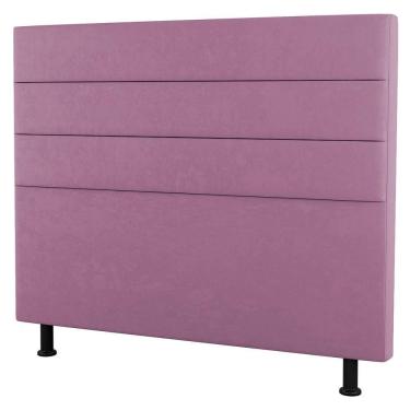 Imagem de Cabeceira Cama Box Solteiro Malik 90cm Suede Rosa - Abmaza