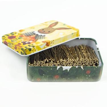 Imagem de Mini Bobby Pins Loiro com capa fofa, 200 quilates de 3,5 cm, grampos de cabelo pequenos para pães, pinos de cabelo dourados premium para crianças, meninas e mulheres, ótimo para todos os tipos de cabelo
