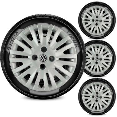 Imagem de Jogo 4 Calotas Aro 14  4x100 Volkswagen VW Prata