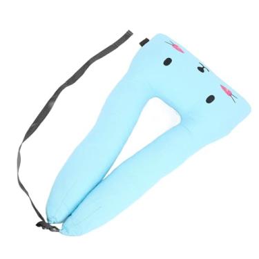 Imagem de Travesseiro de Viagem Travesseiro de Viagem Almofada Banco Traseiro Crianças Travesseiro de Viagem Apoio de Ombro Encosto de Cabeça Lavável (Azul)