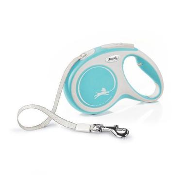 Imagem de Guia Flexi Bogdahn Fita New Comfort Azul e Branco para Cães - Tamanho 