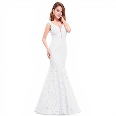 Imagem de Vestido Longo Festa Noiva Madrinha Sereia Simples Renda - AUGUI Noiva,