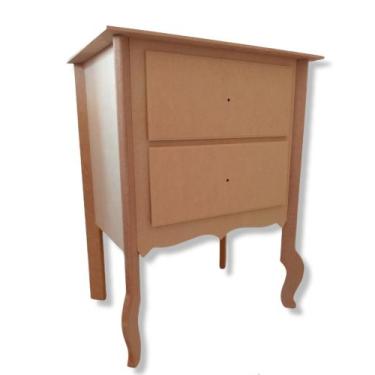 Imagem de Criado 2 Gavetas Decoração Quarto Mesinha Mdf Cru - ARTESANAL