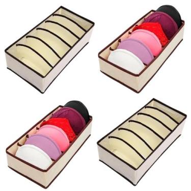 Imagem de Organizador de gaveta 6 nichos organiz sutiã 33,5x15,5x9cm 4un - KE HO