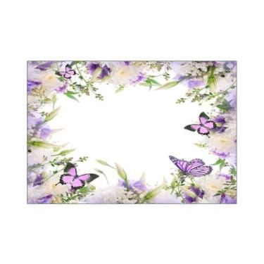 Imagem de Fundo Fotográfico 2,20 x 1,50 - Flores Lilas e Borboletas 028 - Via Co