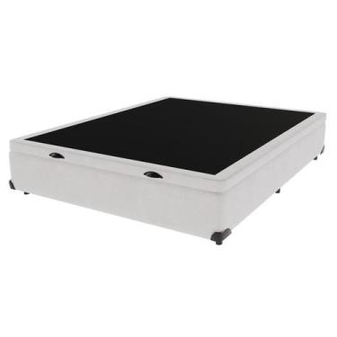 Imagem de Base Box Baú Casal Bege de Madeira 138cm KazaMix - Kaza Mix, Branco