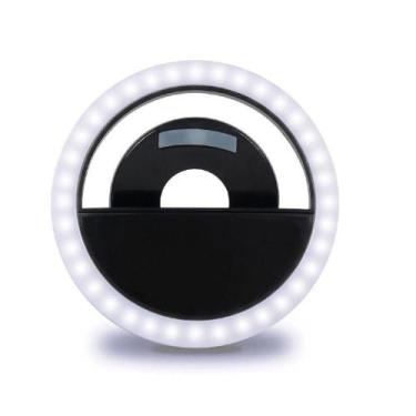 Imagem de Luz Selfie Ring Light Clipe Anel Led Flash Celular Branco - Vil, Preto