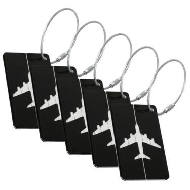 Imagem de Kit 5 Tags Etiquetas Para Mala Bagagem Viagem C/ Cabo Aço Resistente -
