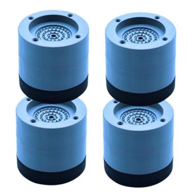 Imagem de Pacote com 4 calços de borracha para pés de máquina de lavar, antivibração e anti-deslocamento, para evitar movimentação e deslizamento, para redução de ruído de máquina de lavar e secar