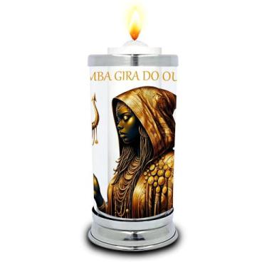 Imagem de Protetor de Velas 7 dias Pomba Gira do Ouro Castiçal - Balaio de Santo