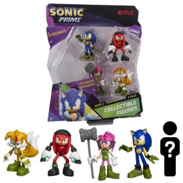 Imagem de Kit 5 Bonecos Col 6,5cm Sonic, Knucks, Thorn Rose e Tails - Candide