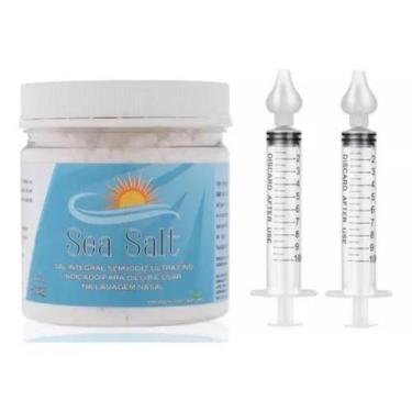 Imagem de Seringa Aspirador Nasal Bebê Ponta Silicone + Sal Nasal 500g - Sea Sal