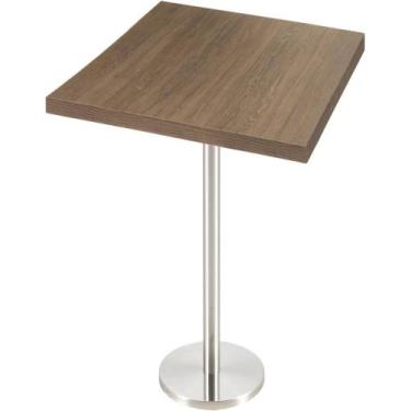 Imagem de Mesa Bistro Georgia 80 cm Tampo Imbuia Quadrado Base Inox - 39157 - Su